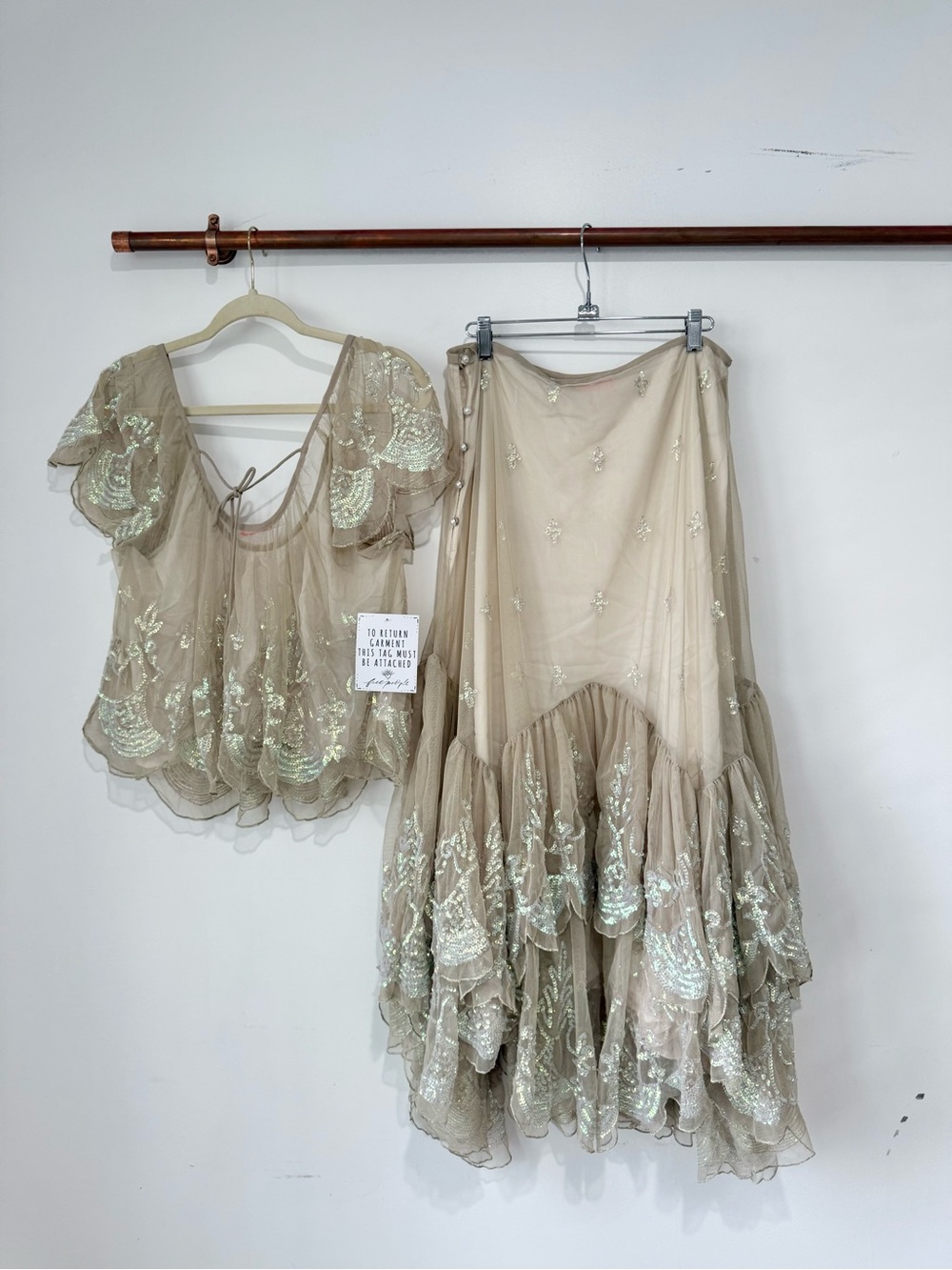 Free People Ciara Shimmer Midi Skirt Set - Picture 6 of 7